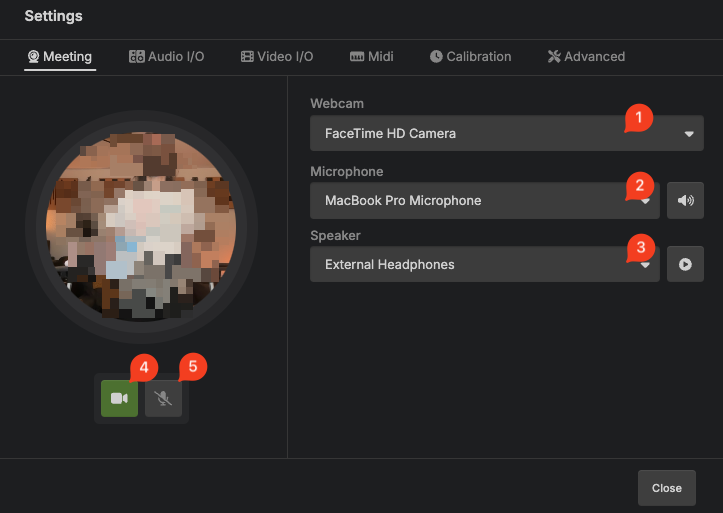App Settings - Meeting
